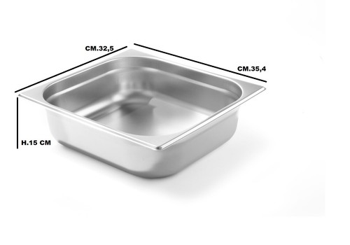 Bacinella inox h - gn, 2/3